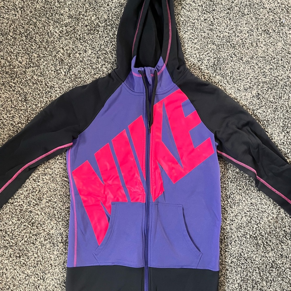 Nike Kids Jacket in Purple and Black with Pink Accents